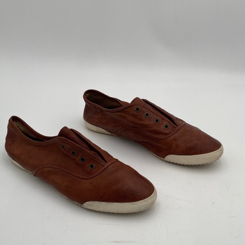 Frye Brown Leather Sneakers moccasin women 7.5 casual office Y2K vacation retro